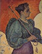 Paul Signac The fem hold gingham painting